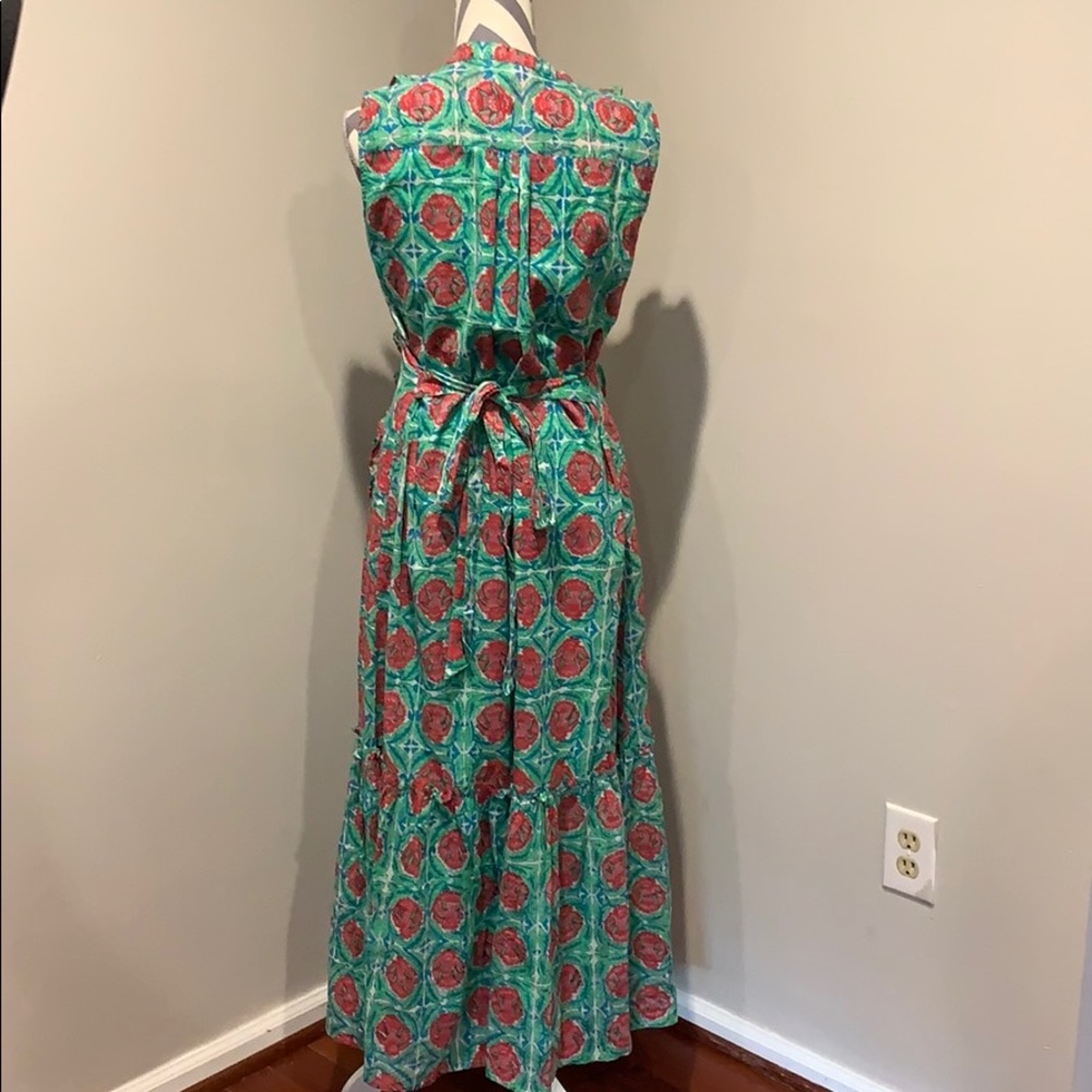 Banjanan Green Floral Sleeveless Maxi Dress Large - Picture 7 of 8